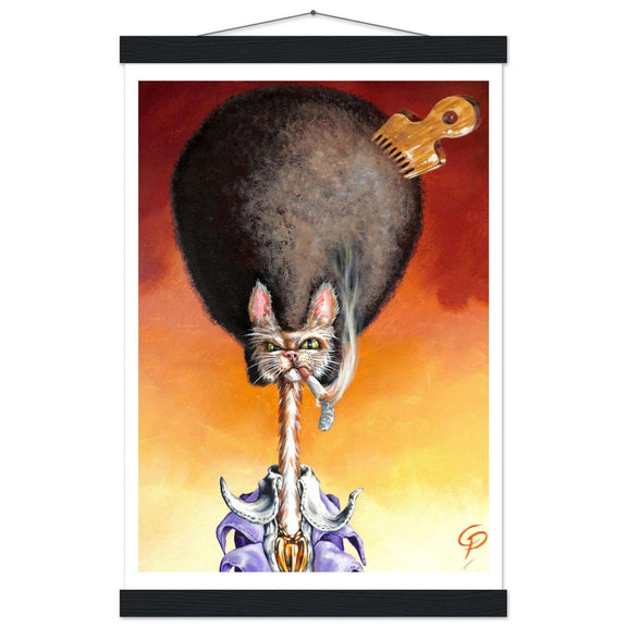 Groovy Cat  Art Poster With Hanger