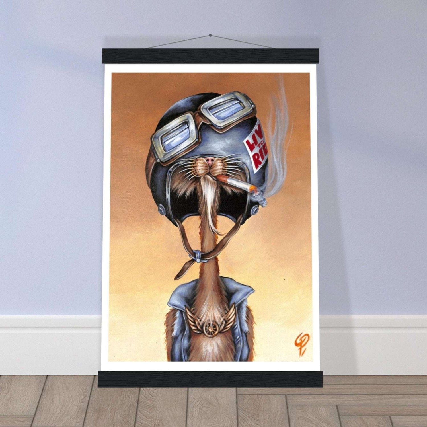 Bub The Biker Cat Art Poster