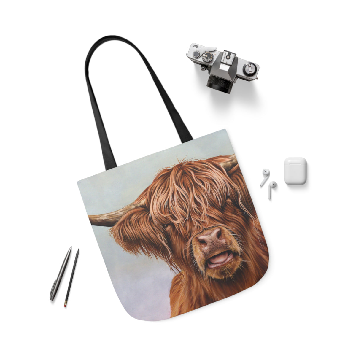 Fergus Highland Cow Shopping Bag Canvas Tote Bag