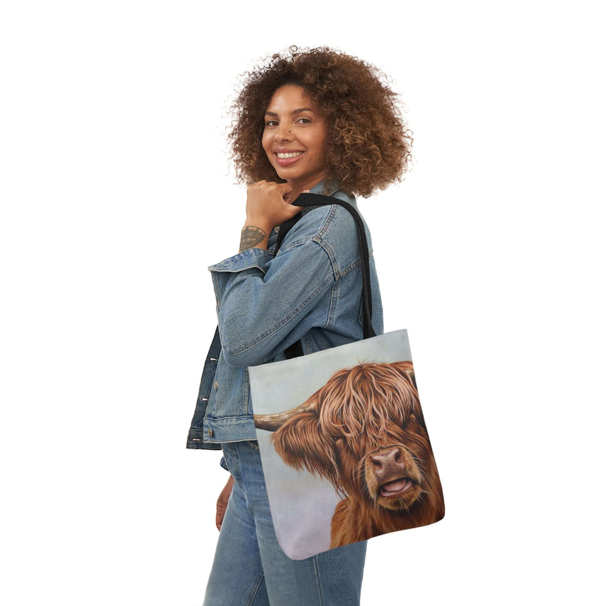 Fergus Highland Cow Shopping Bag Canvas Tote Bag