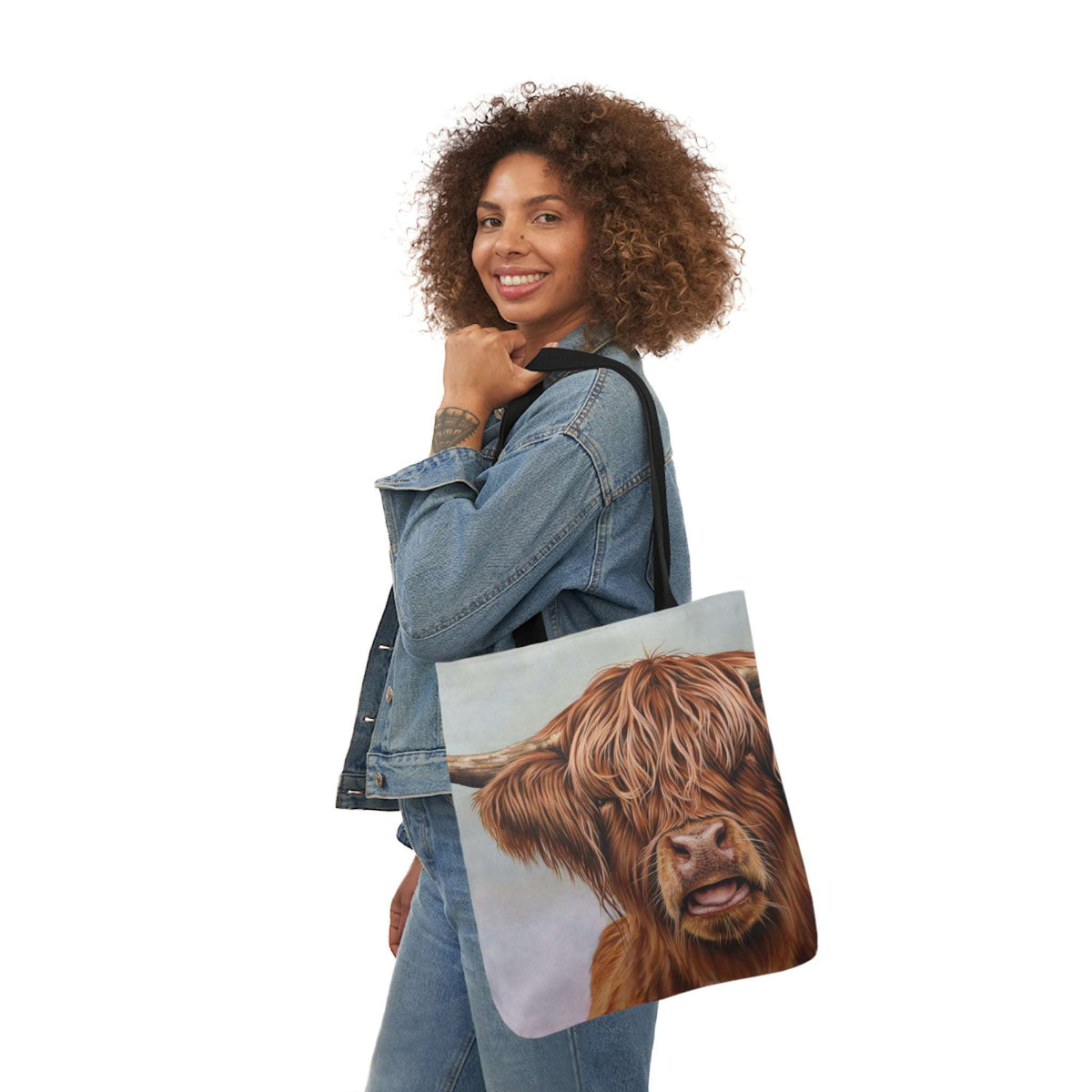 Fergus Highland Cow Shopping Bag Canvas Tote Bag