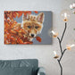 Fox Wall Art On Canvas Beside Lamp And Grey Sofa