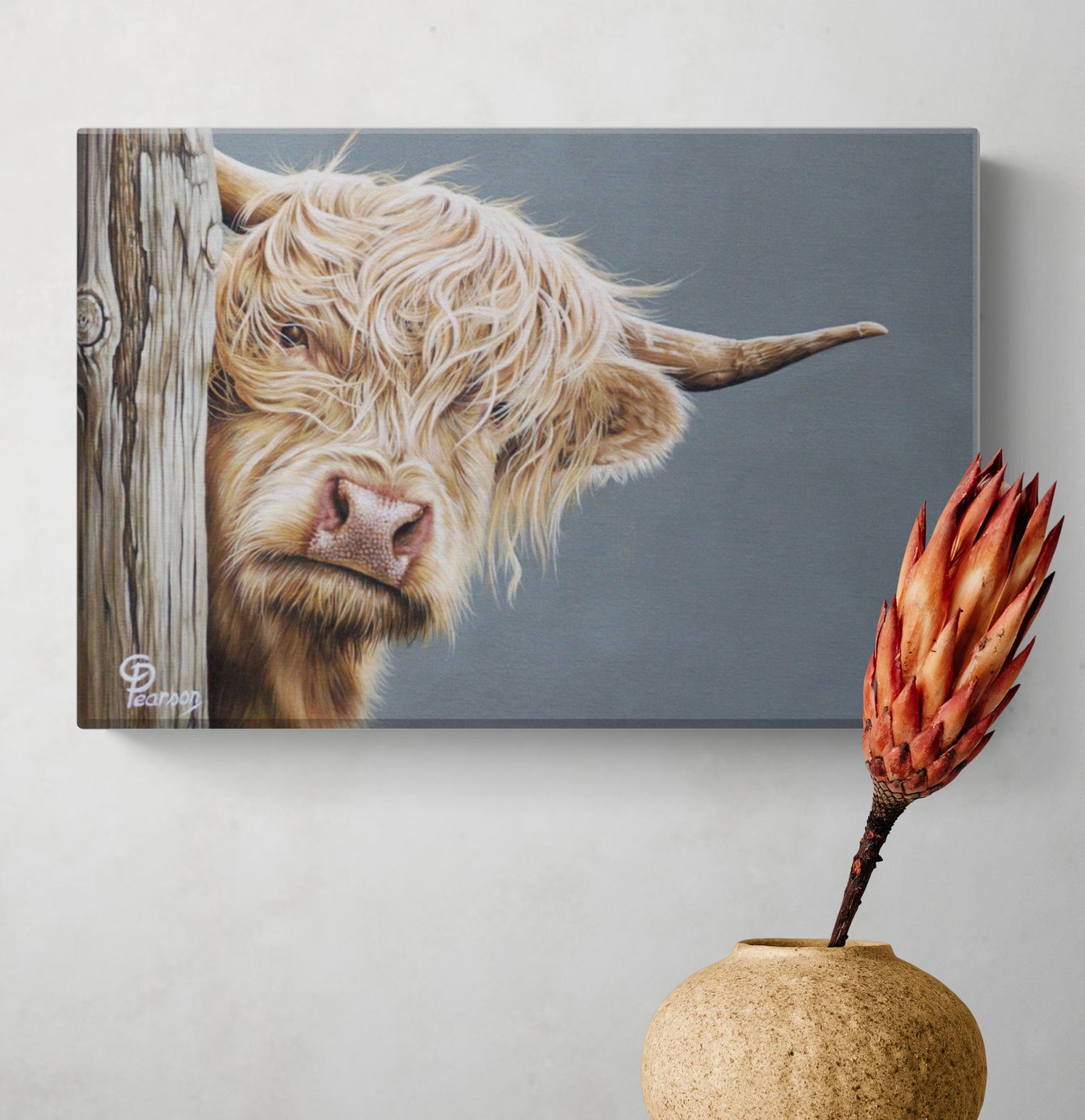 Hazel Of The Highlands Highland Cow Mini Canvas Wall Art