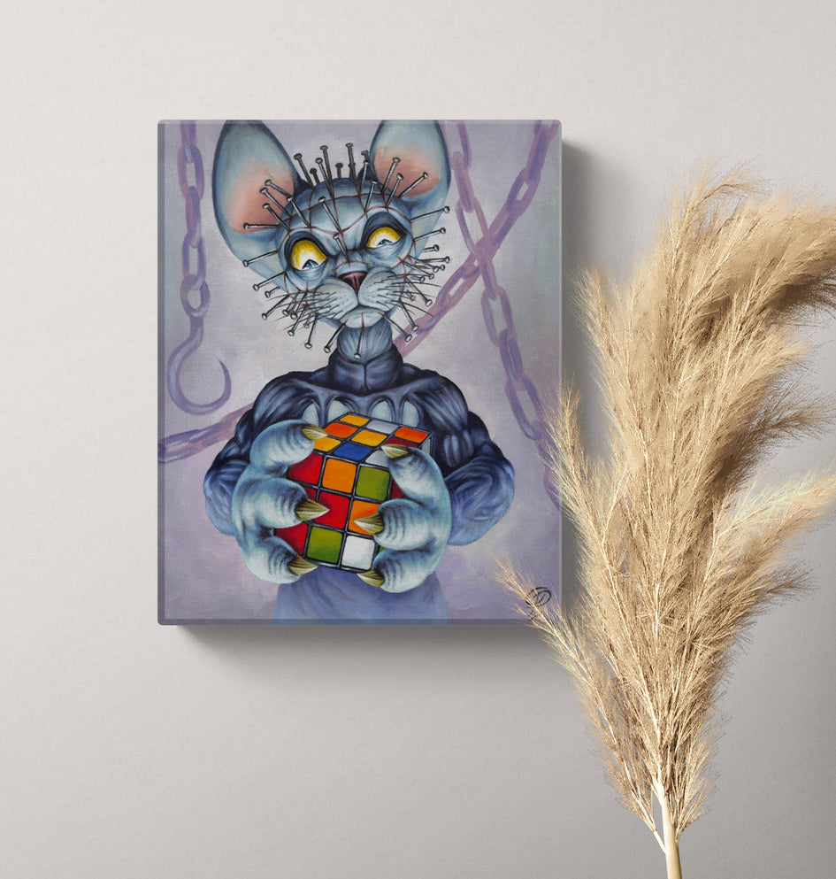 Hell Cat Small Canvas Wall Art