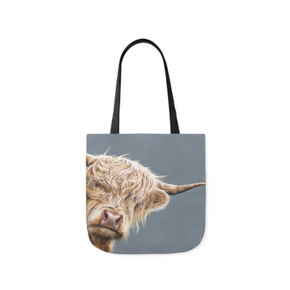 Highland Cow Shopping Bag Canvas Tote Bag black handle