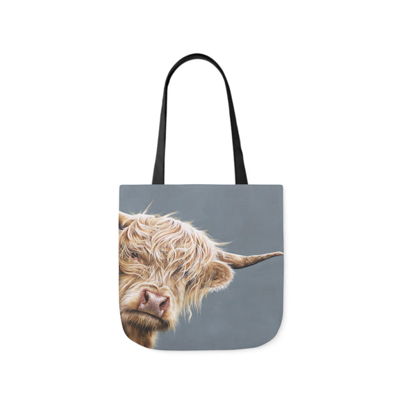 Highland Cow Shopping Bag Canvas Tote Bag black handle