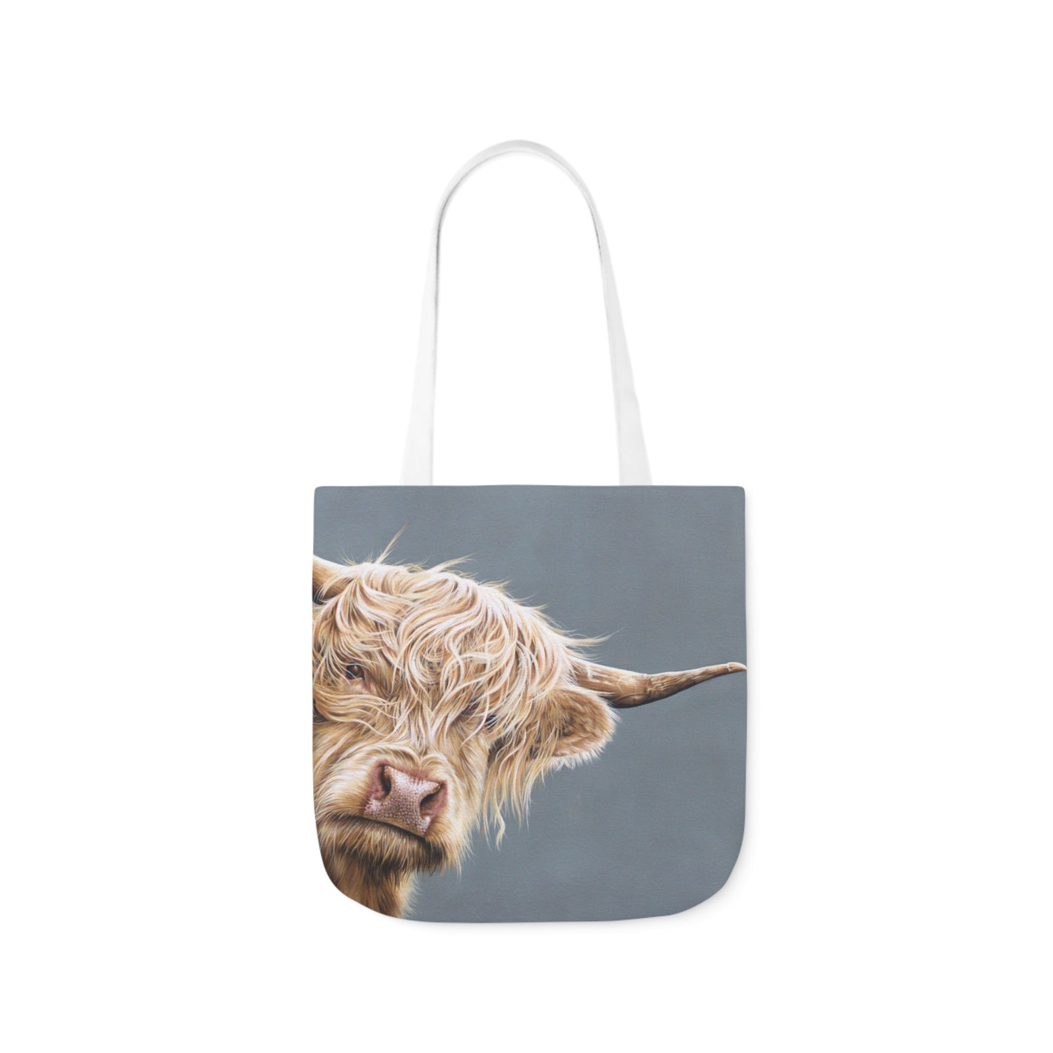 Highland Cow Shopping Bag Canvas Tote Bag black handle