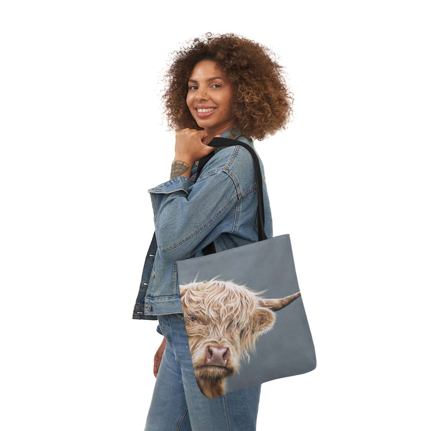 Highland Cow Shopping Bag Canvas Tote Bag
