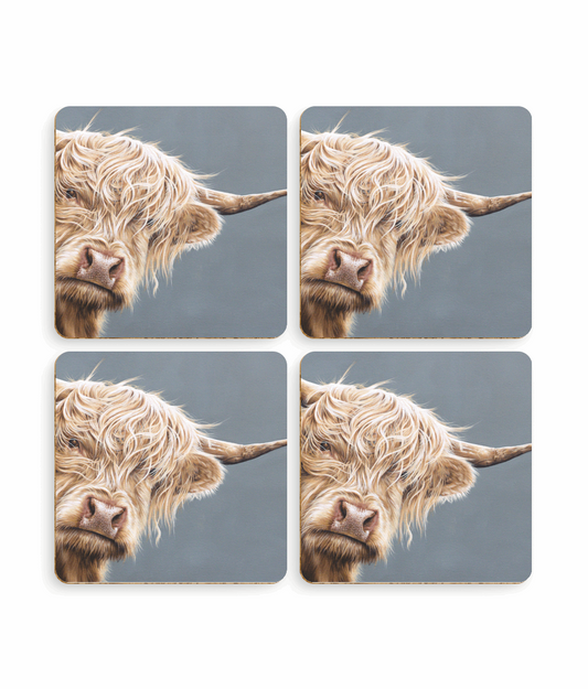 Highland cow coasters