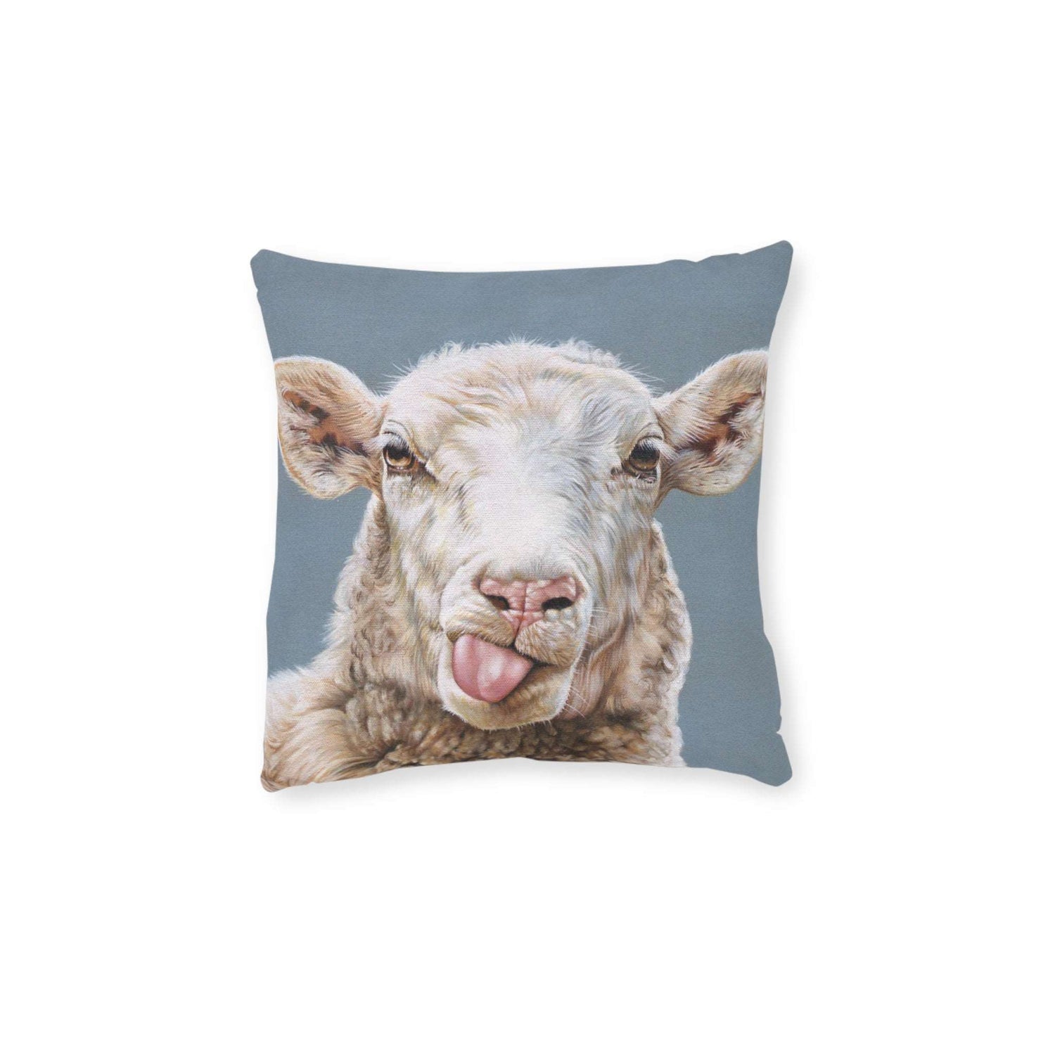 Sheep Square Pillow - Pink Back