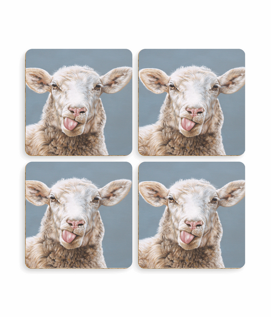 Sheep coasters coffee