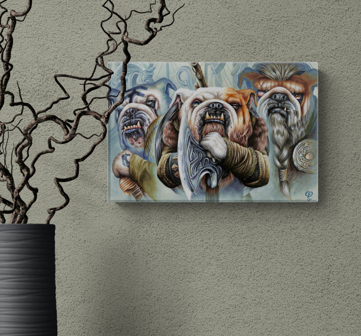 Viking Bulldogs Small Canvas Wall Art