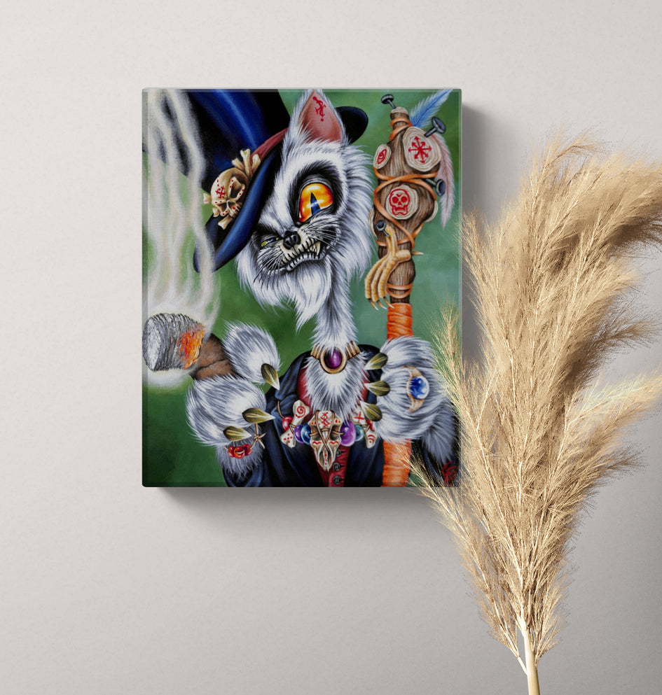 Voodoo Cat Small Canvas Wall Art
