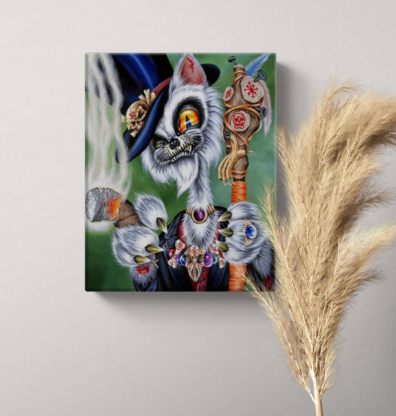 Voodoo Cat Small Canvas Wall Art