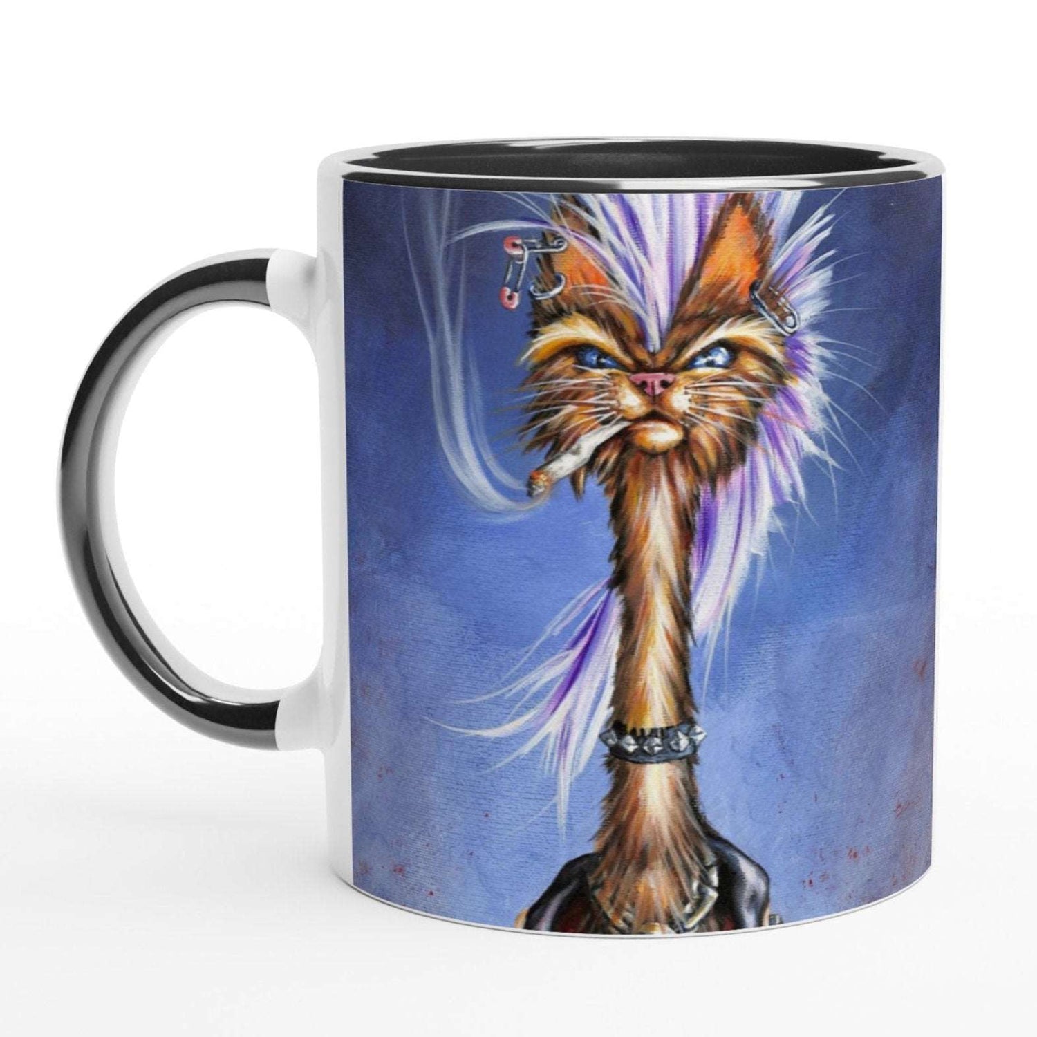 punk cat coffee mug