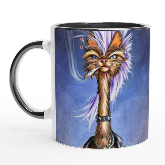 punk cat coffee mug